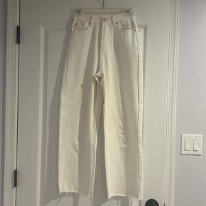 white wide leg jeans